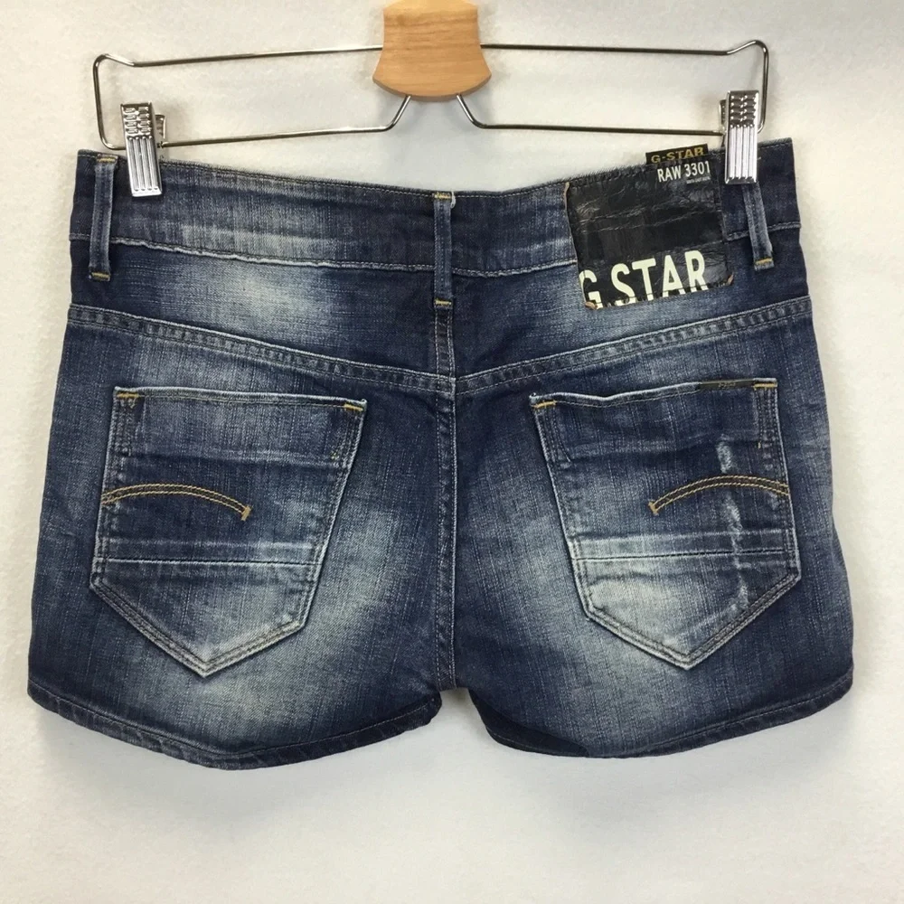 G-Star Raw 3301 Denim Arc Shorts Distressed Faded - Picture 2 of 15